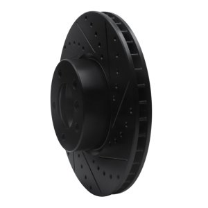BMW 530I Brake Rotor (1) - Front Right - R1 Concepts - Drilled & Slotted - Black - `00-`03